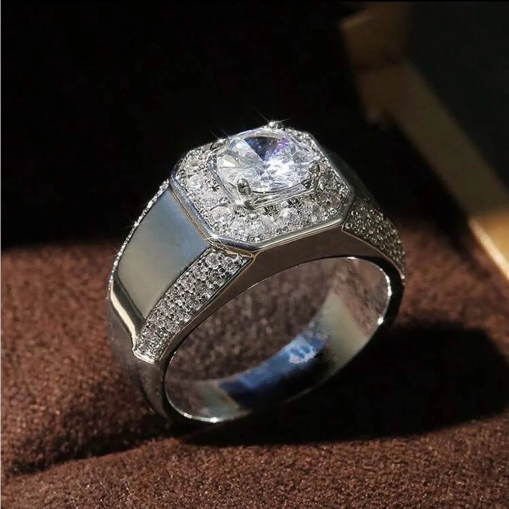 Men’s White Gold Filled Wedding Ring